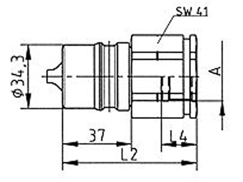 Vsuvka pro kuličkovou rychlospojku HP20, vnější závit M26x1,5 prodloužený N, lehká řada, 250bar